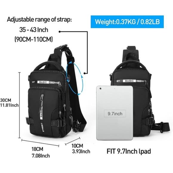 Anti Theft Sling Crossbody Backpack Shoulder Bag for Men, Lightweight One Strap - Picture 7 of 7